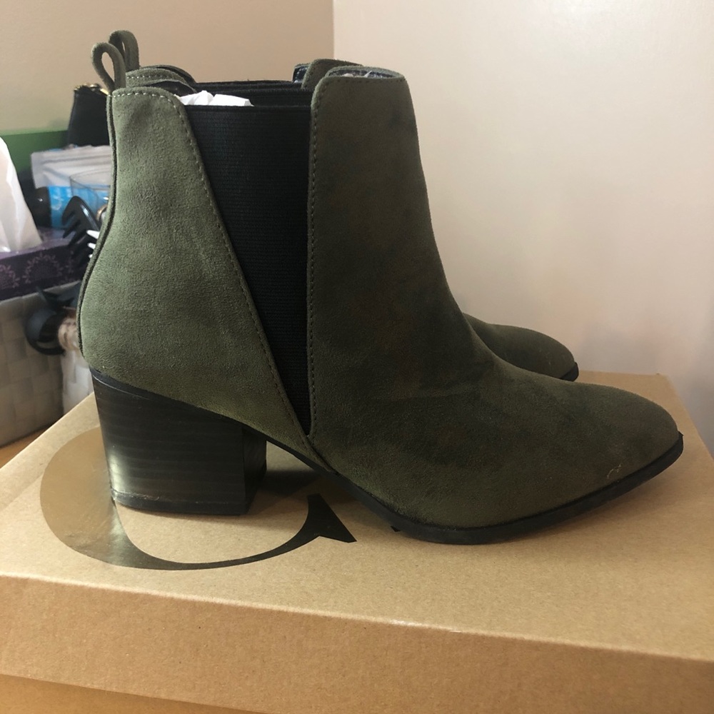 Olive Suede Charlotte Russe Ankle Boots